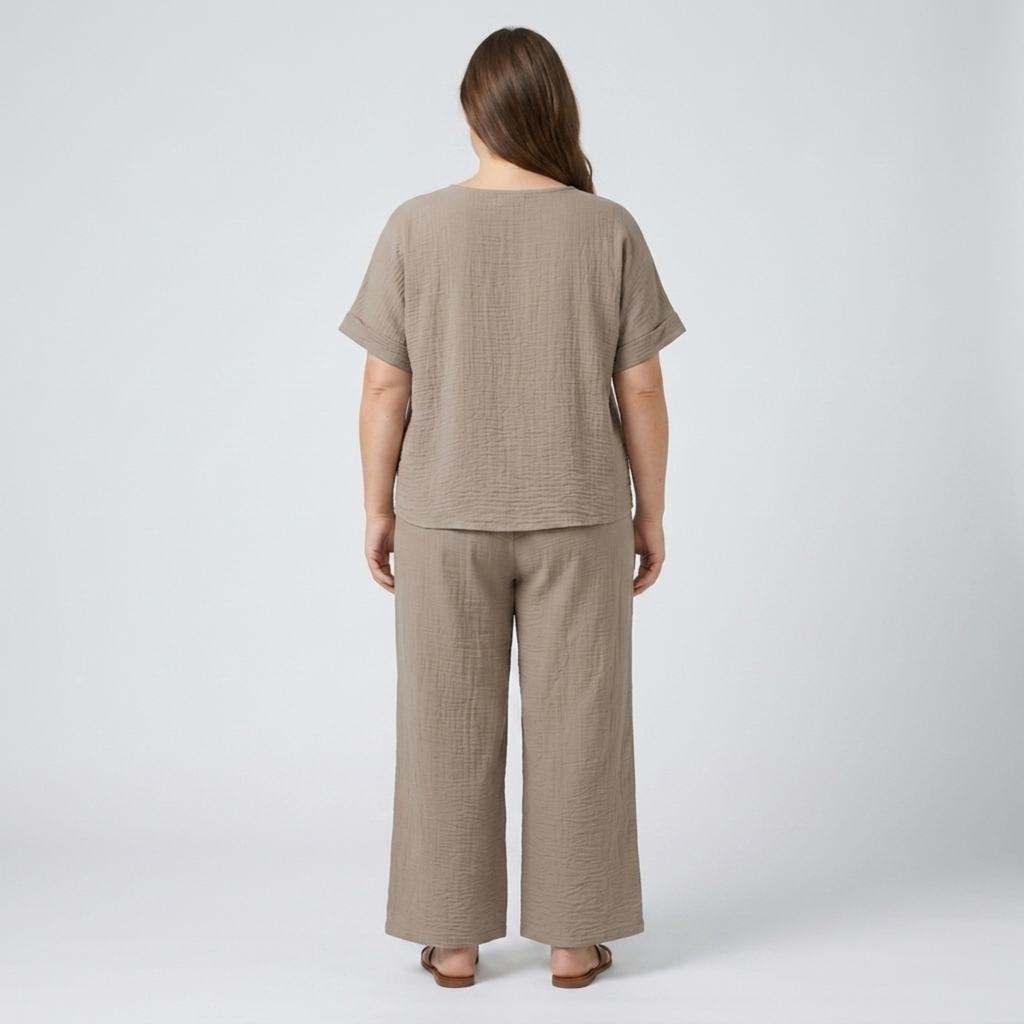Ensemble pantalon grande taille décontracté pour femme