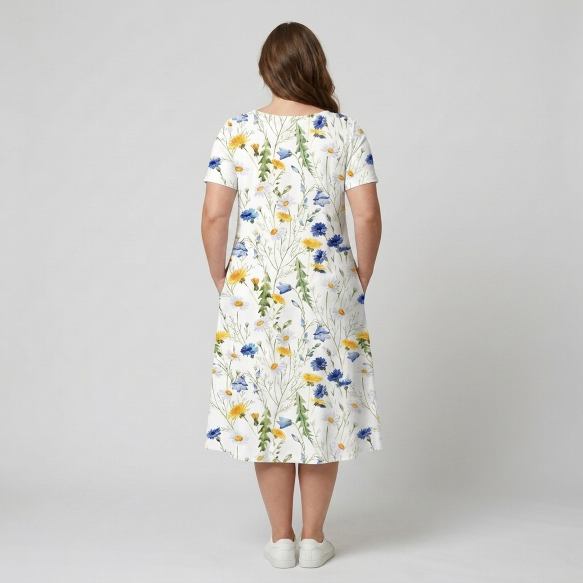 Robe mi-longue imprimée décontractée