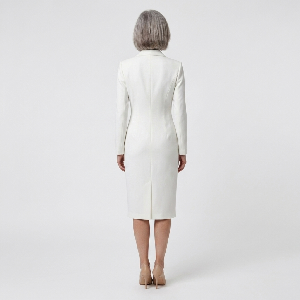 Robe blazer midi — manches longues et boutons — bureau