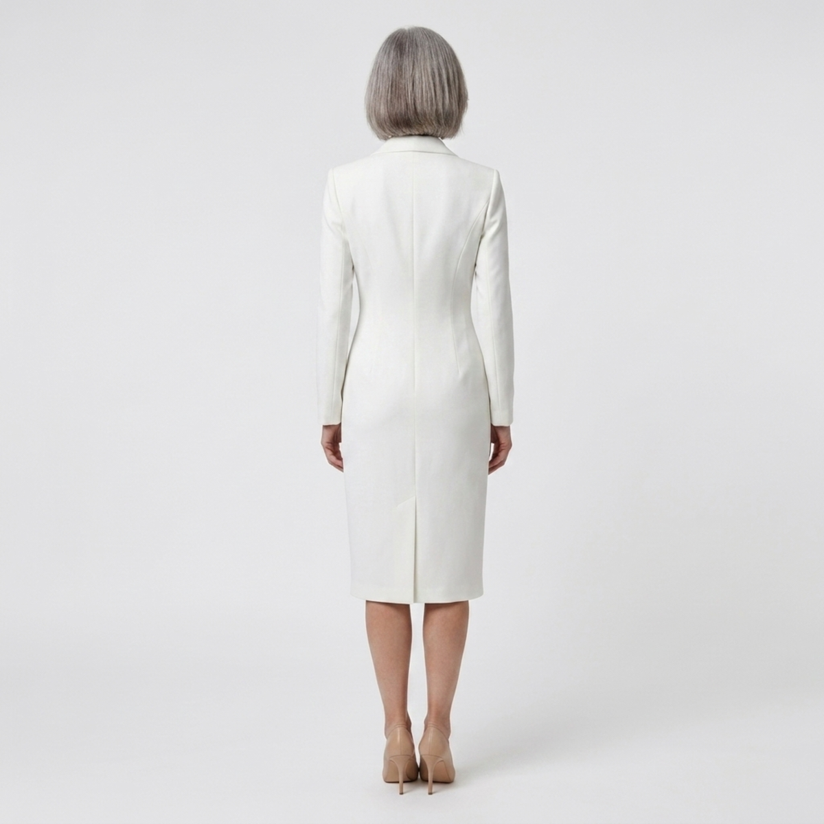 Robe blazer midi — manches longues et boutons — bureau