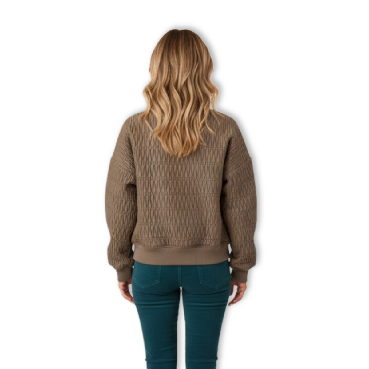 Veste bomber matelassée à col montant et texture gaufrée