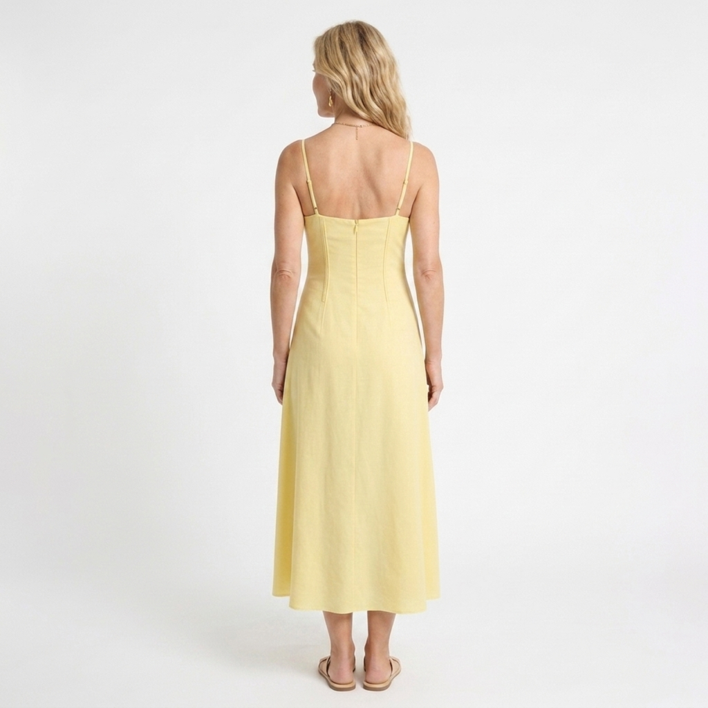 Robe longue femme — décolleté en cœur et fines bretelles | sortie d'été