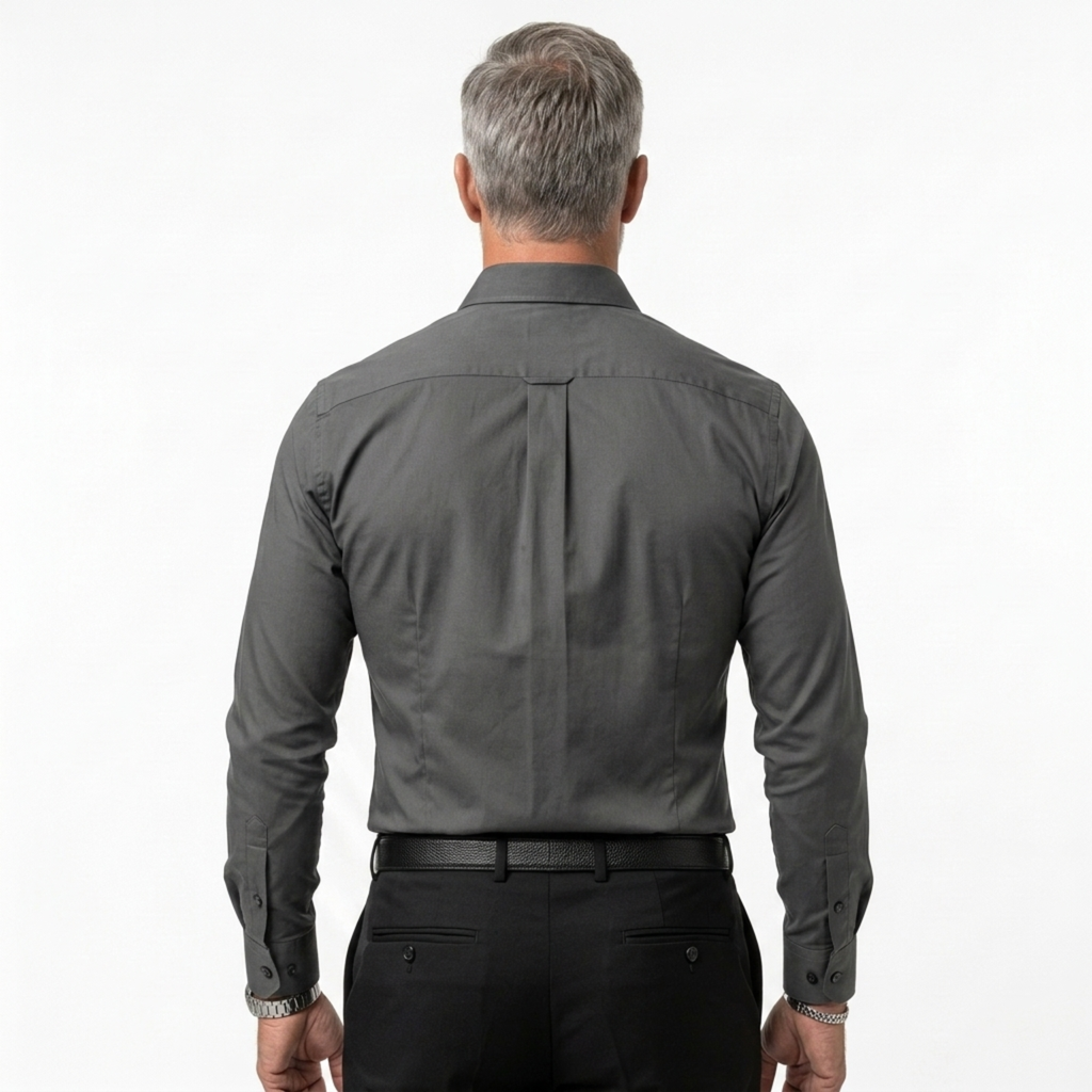 Chemise boutonnée homme — col à revers et manches longues — quotidien