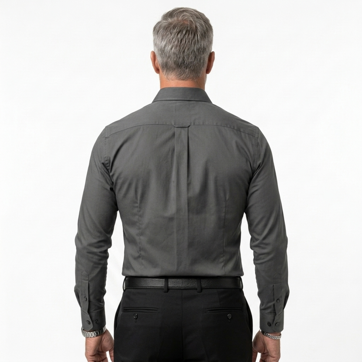 Chemise boutonnée homme — col à revers et manches longues — quotidien