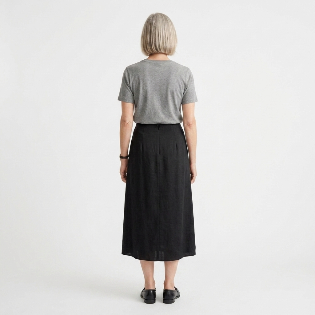 Jupe maxi longue satinée — taille haute coupe droite — tenue de soirée