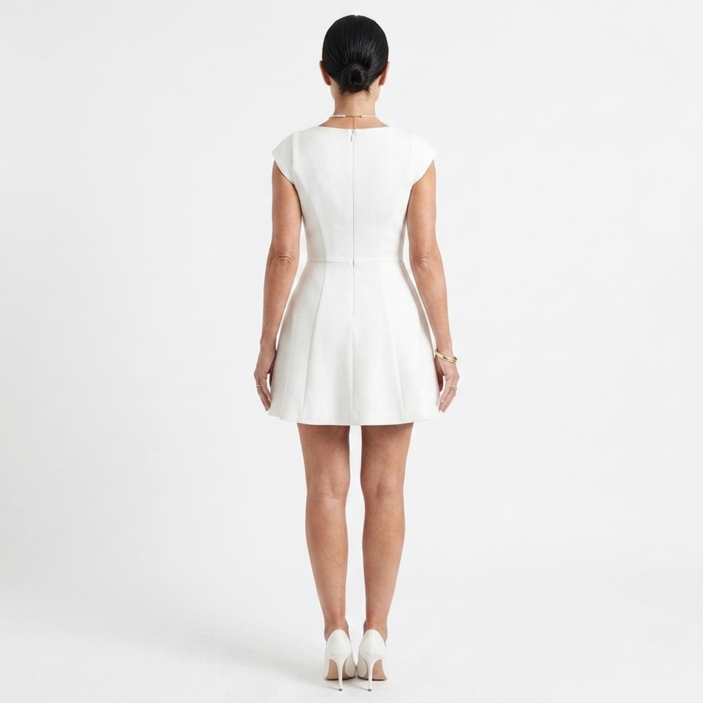 Robe courte pour femme — encolure carrée — tenue de soirée