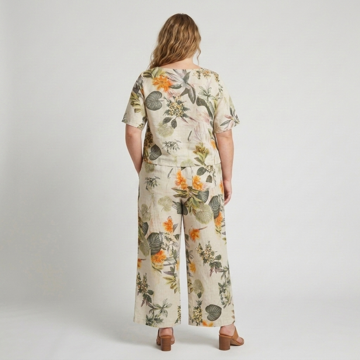 Ensemble pantalon grande taille à imprimé floral