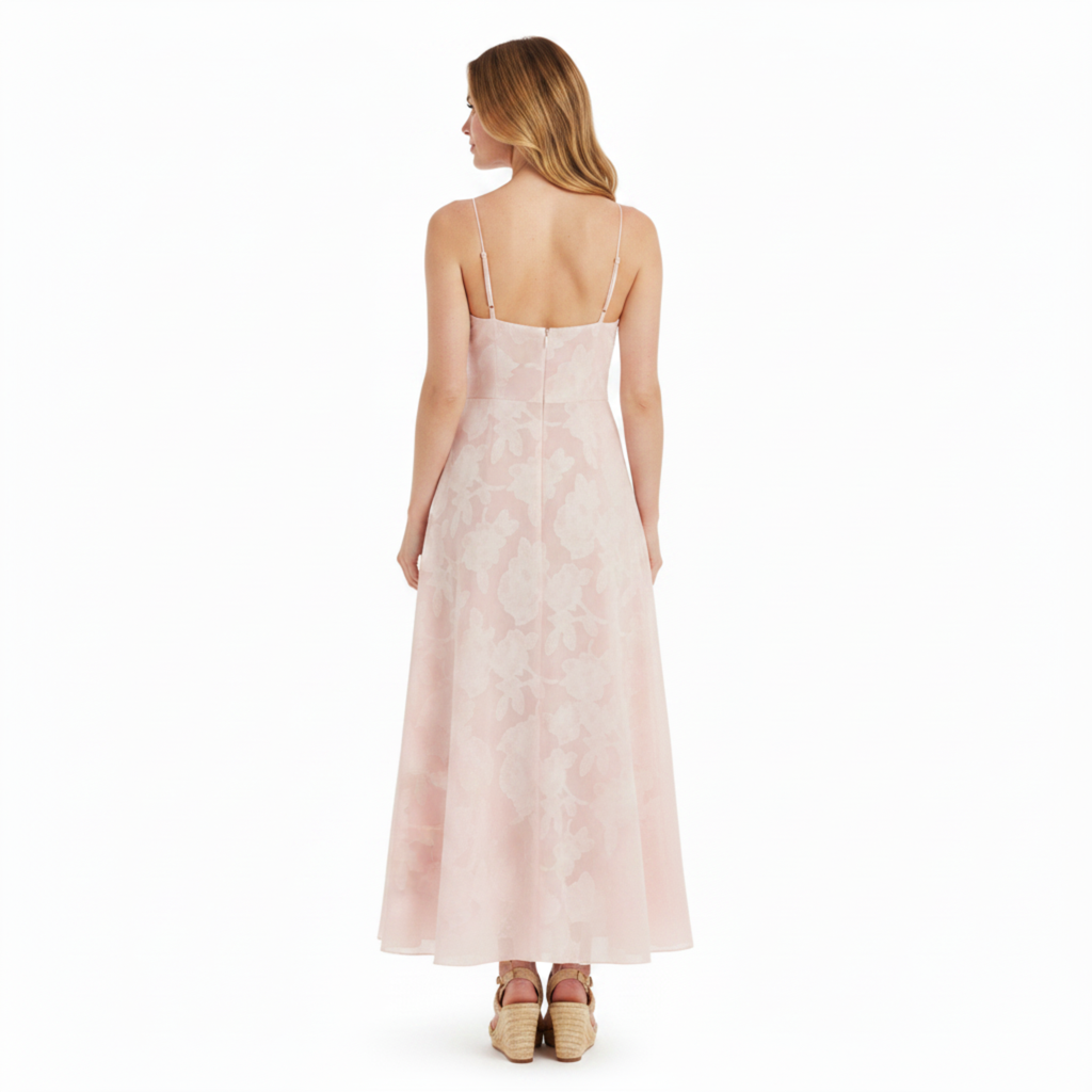 Robe de Soirée Longue Bustier à Broderies Florales et Coupe Évasée pour Femme