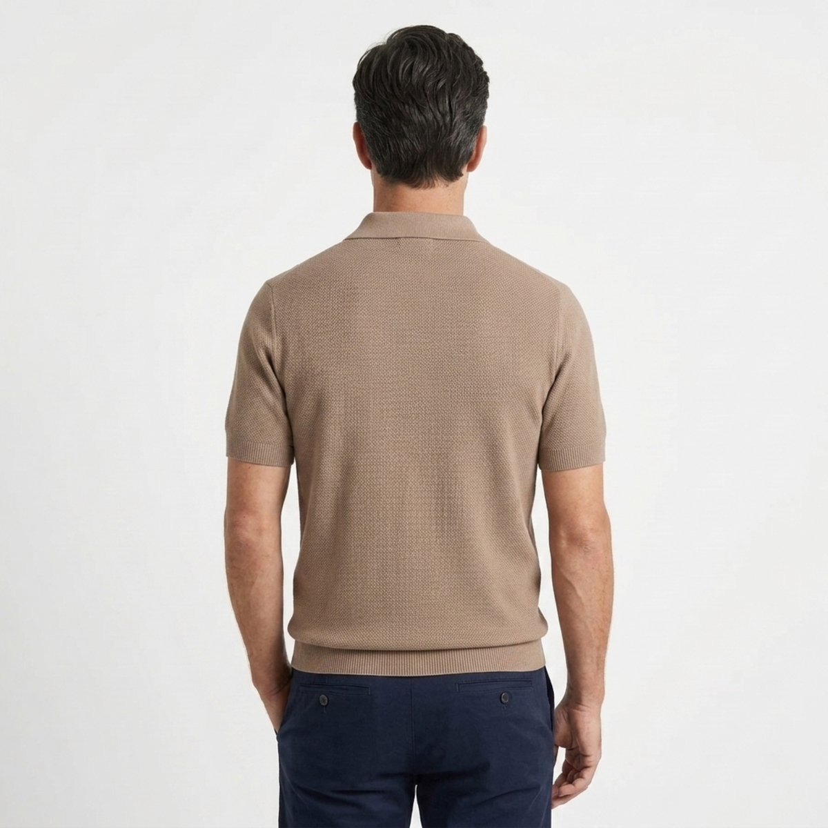 Polo homme en maille de coton coupe ajustée — détente