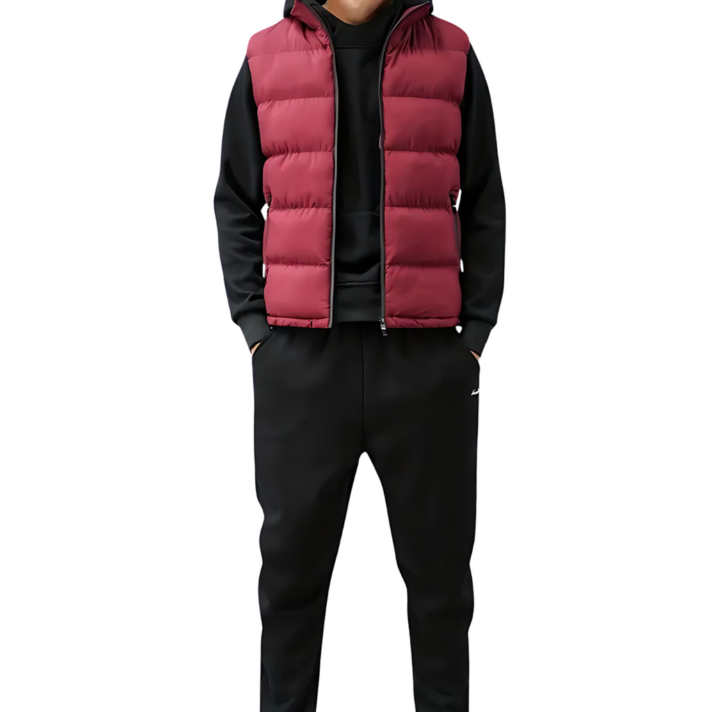 Gilet Homme – Matelassé Coupe Confortable Poches Fonctionnelles Design Moderne