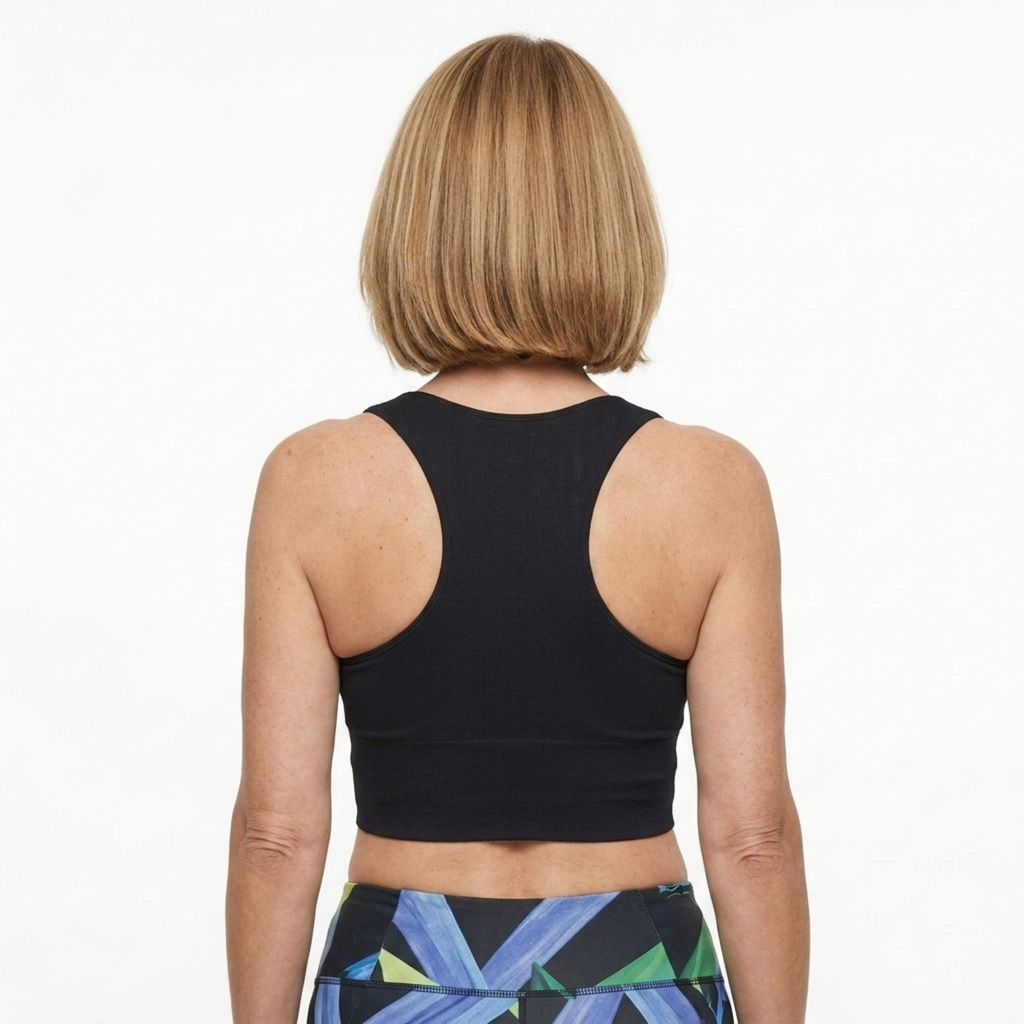 Haut court crop top pour femmes à dos nageur — col en v — été