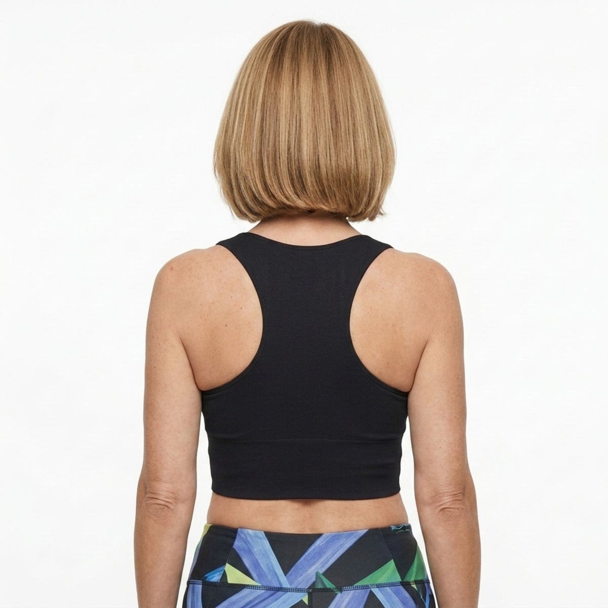 Haut court crop top pour femmes à dos nageur — col en v — été
