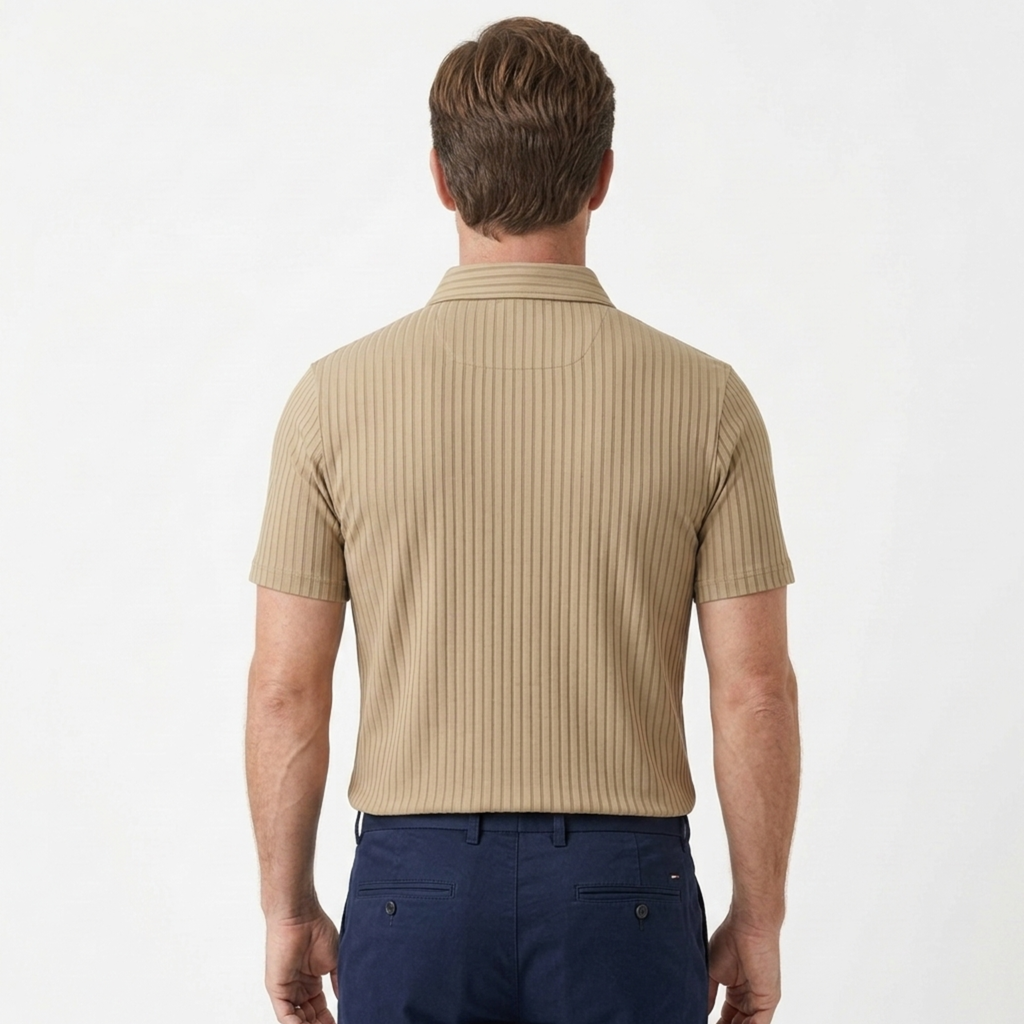 Polo pour homme — maille texturée — style décontracté