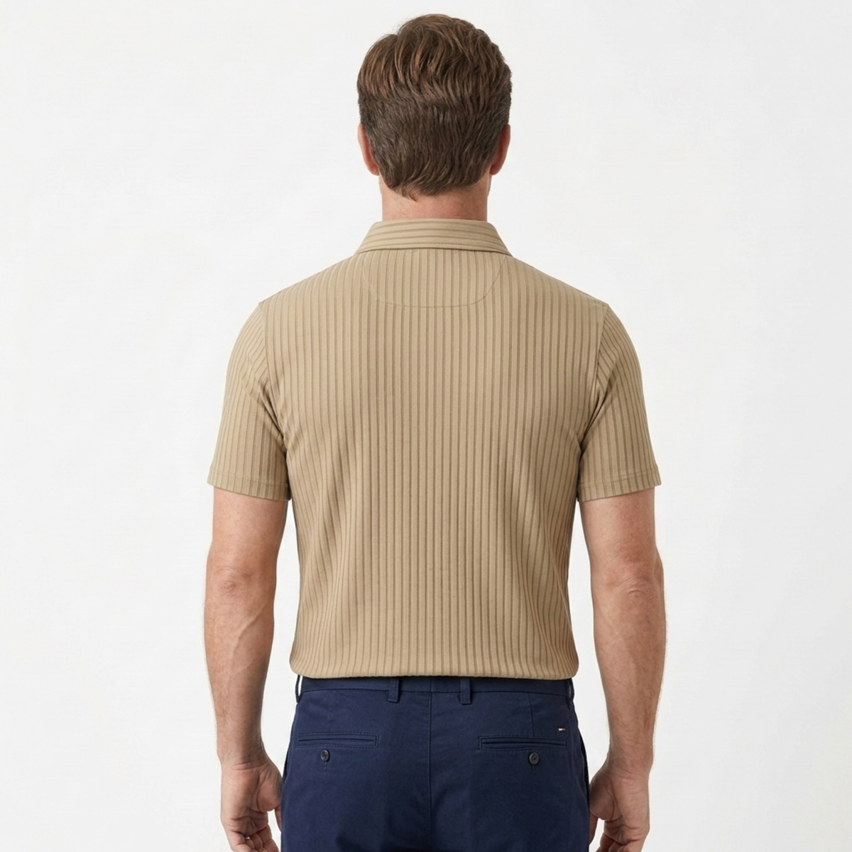 Polo pour homme — maille texturée — style décontracté