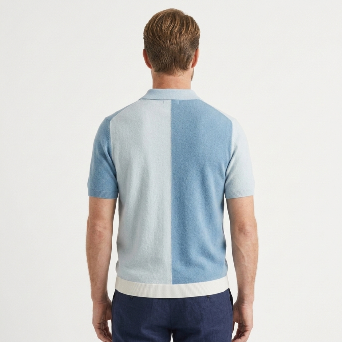 Polo en maille pour homme — rayures horizontales — style décontracté