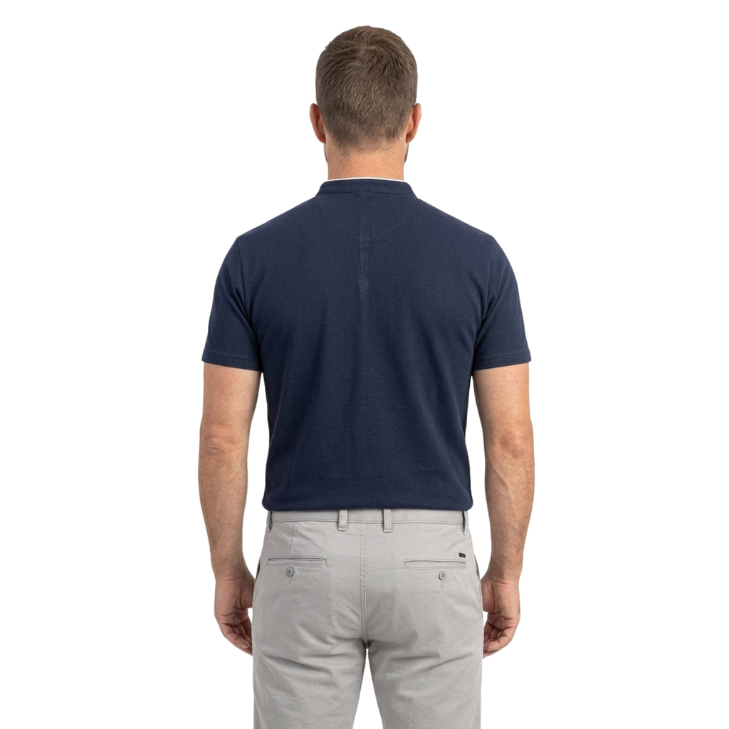 Polo pour homme — col montant et manches courtes — style professionnel