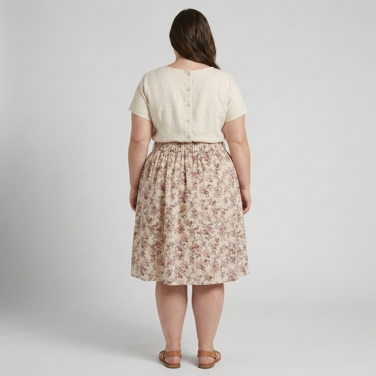 Robe de plage grande taille pour femme évasée à motif floral