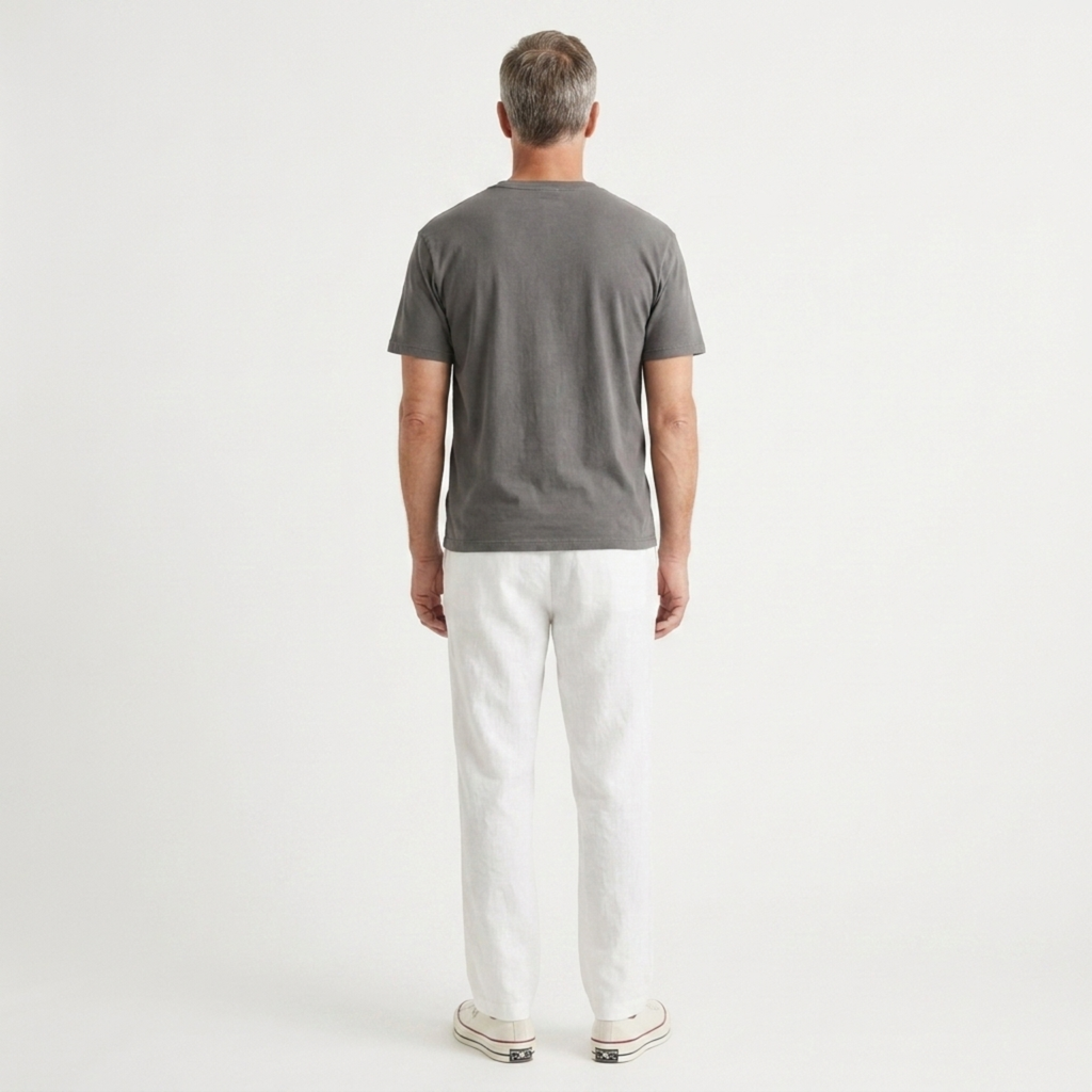 Pantalon large en lin homme — mélange coton — vacances et été