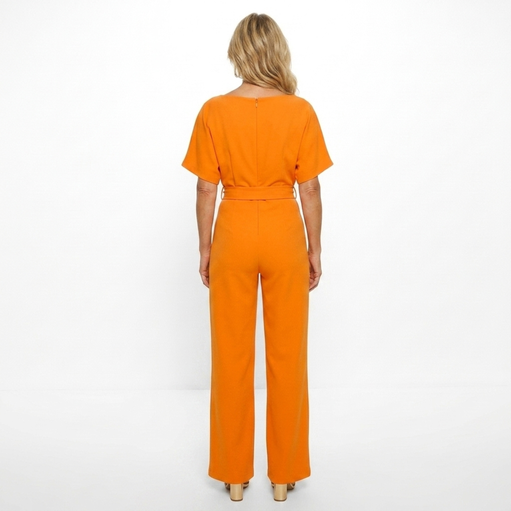 Combinaison pantalon large — manches courtes et ceinture — quotidien