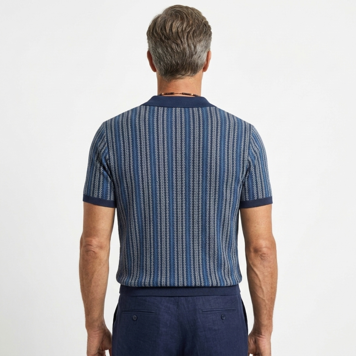 Chemisette en tricot coton — style polo boutonné — semi-formel