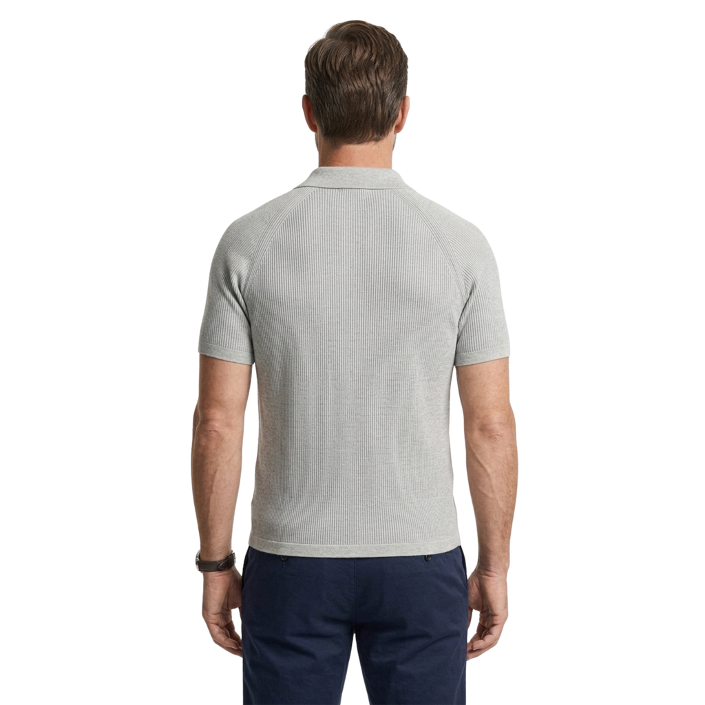 Polo pour homme — maille côtelée — tenue décontractée