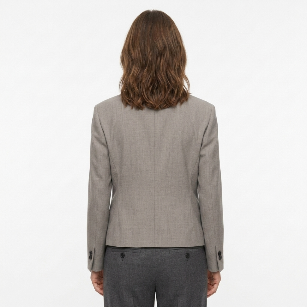 Veste en Polyester Femme – Col Montant et Coupe Asymétrique Décontractée