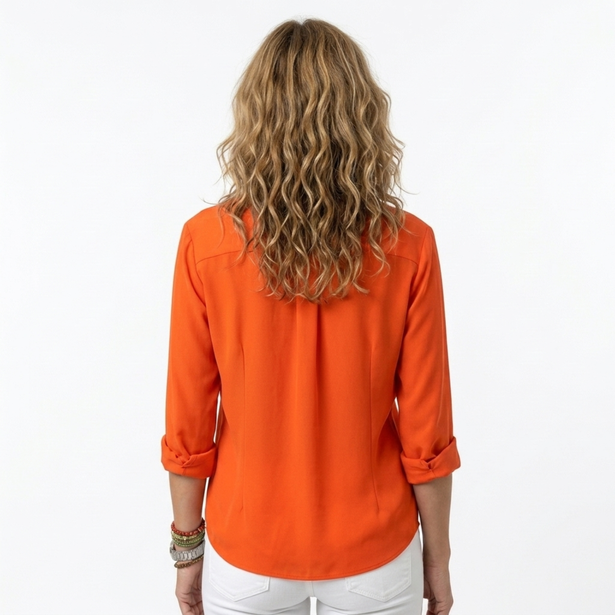 Blouse fluide femme en soie — décolleté en v — bureau et soirée