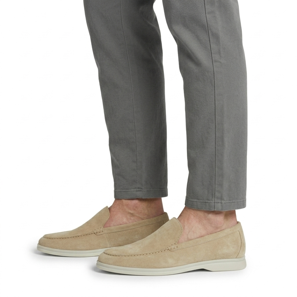 Mocassins homme en daim — semelle légère et flexible — bureau et usage quotidien