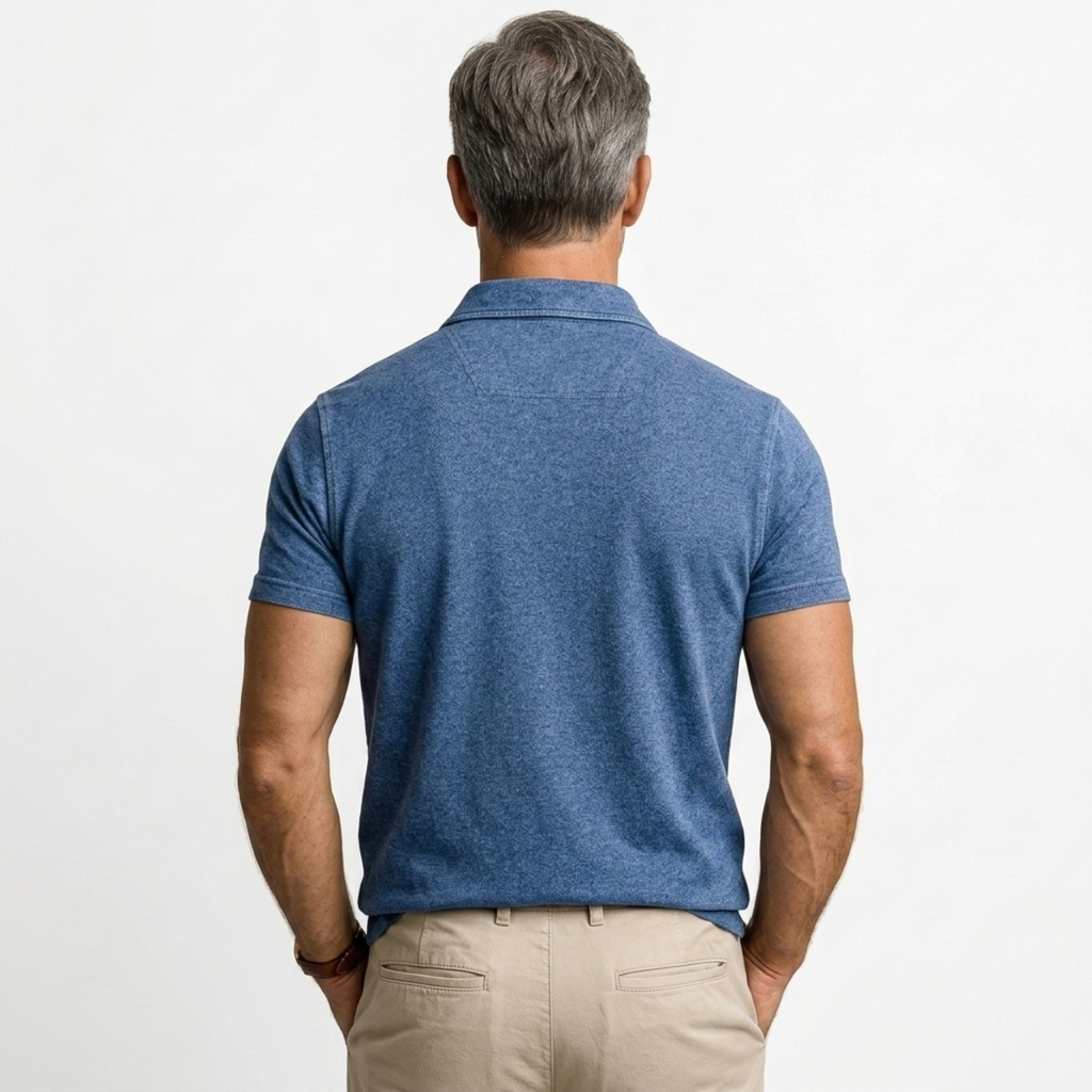 Polo en coton pour hommes — coupe décontractée — style vintage