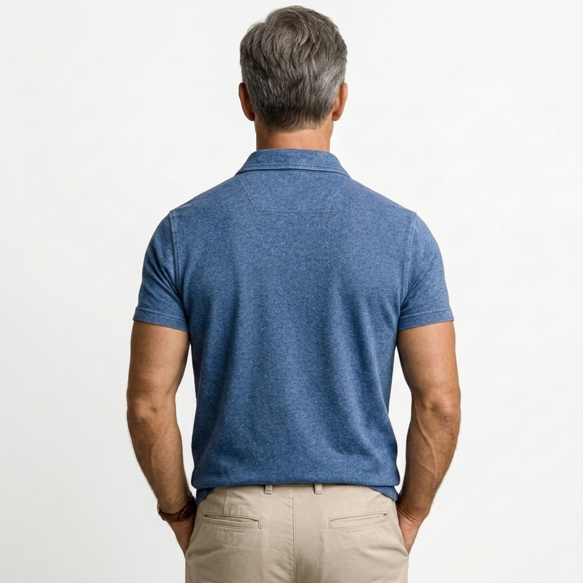 Polo en coton pour hommes — coupe décontractée — style vintage