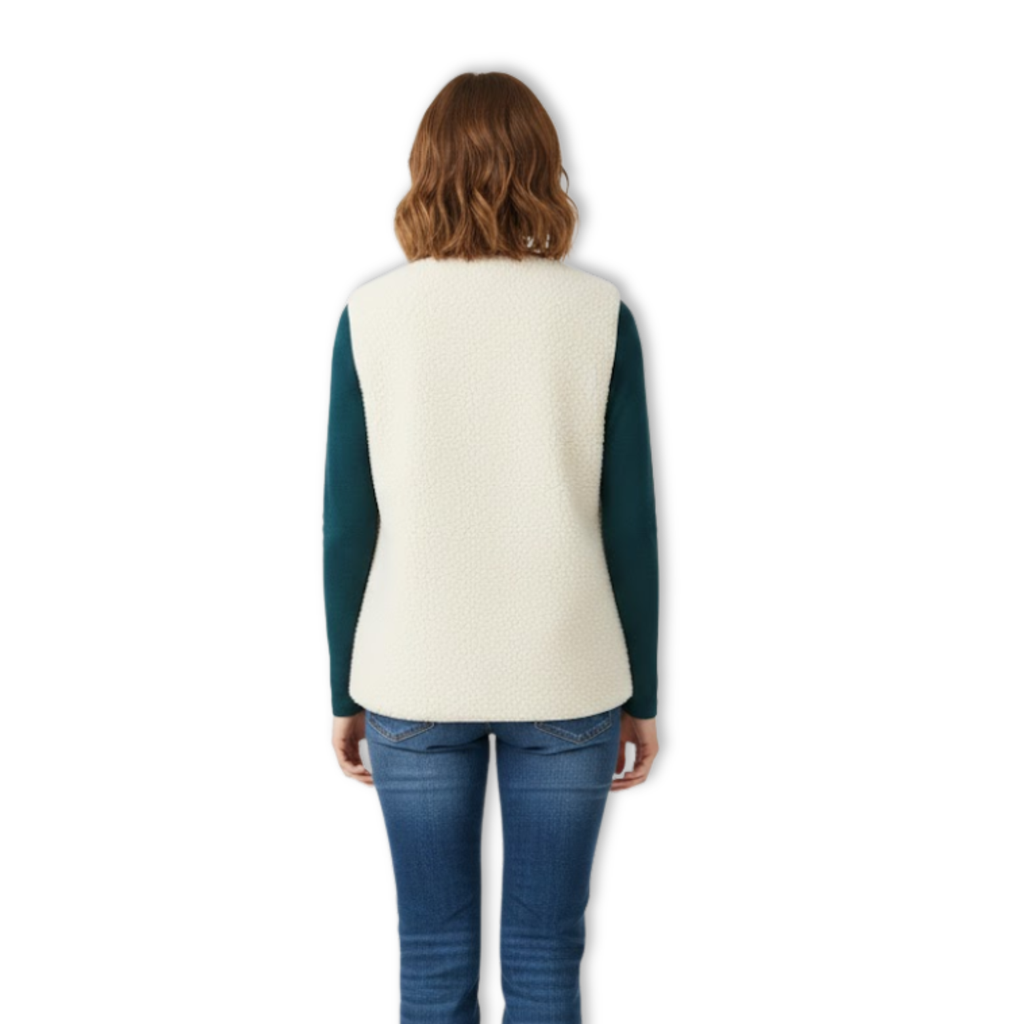 Gilet Femme en Polaire Teddy Sans Manches Veste Extérieure
