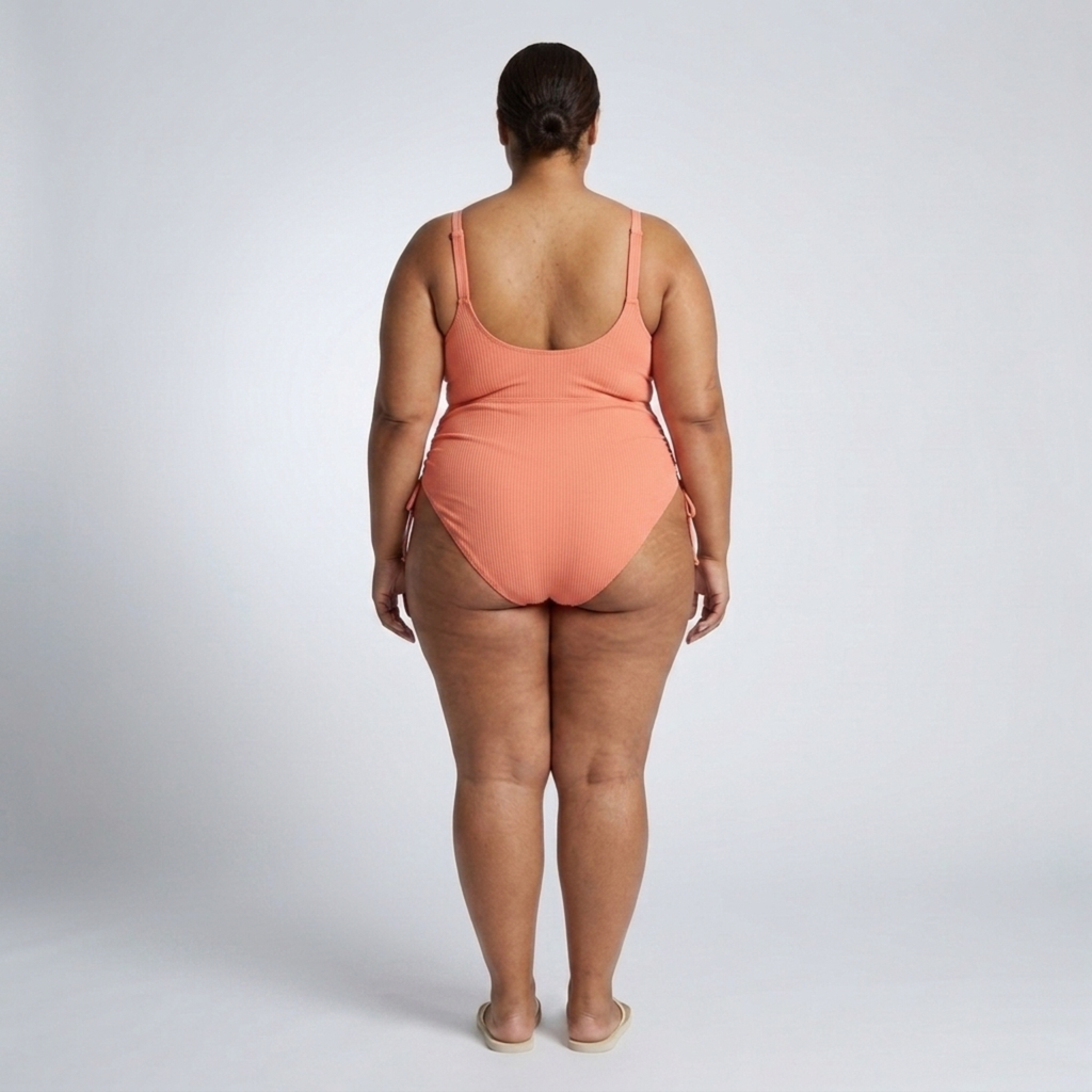 Maillot de bain une pièce grande taille pour femme avec découpe et fronces
