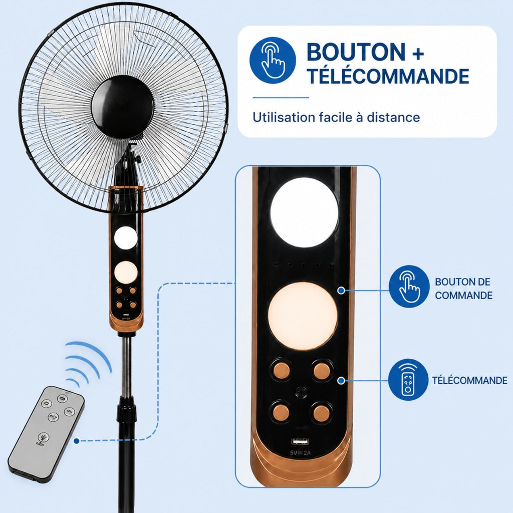 Pedestal Tower Fan with Remote Control, Oscillation, and 3 Speeds