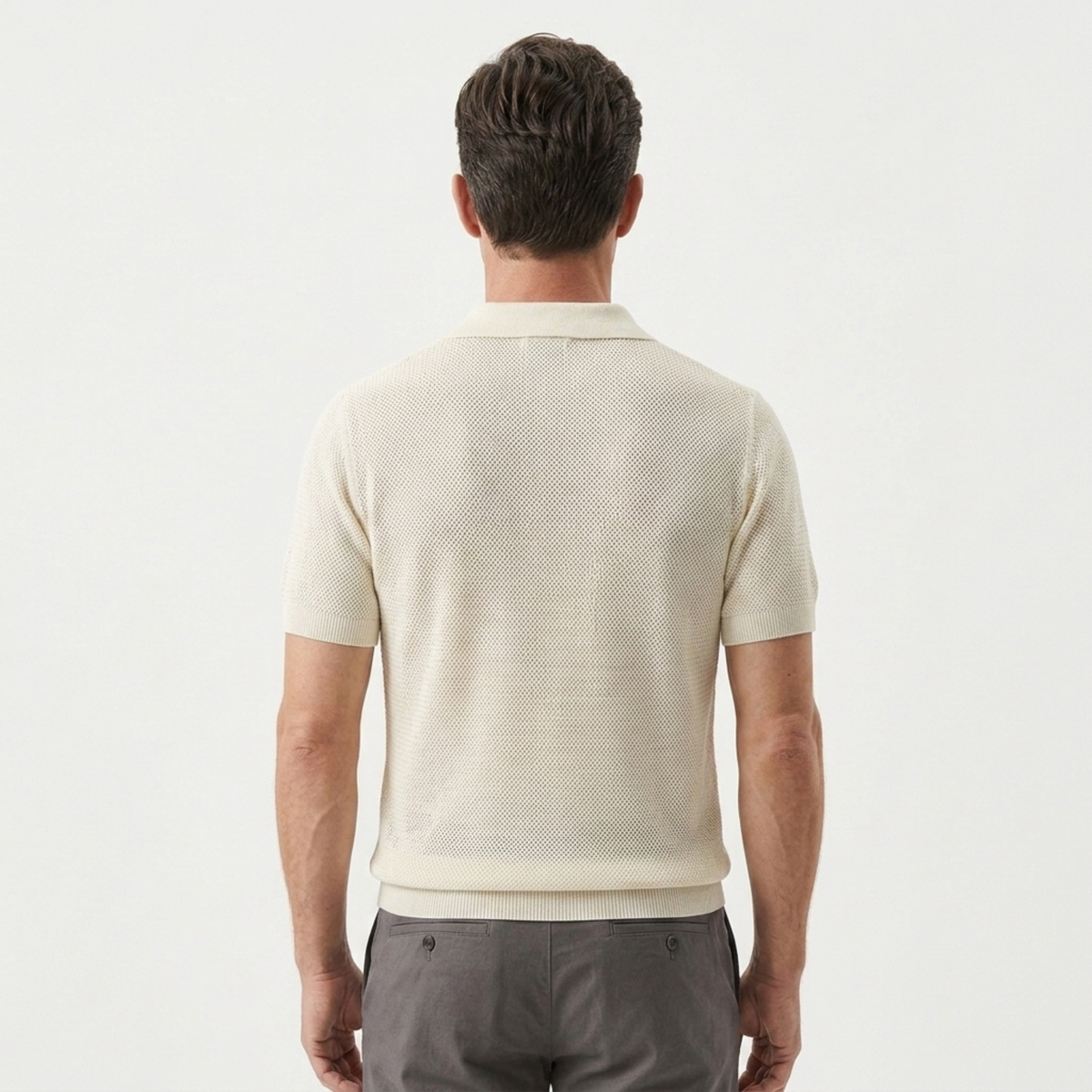 Polo en maille pour homme — coton et cachemire — coupe ajustée