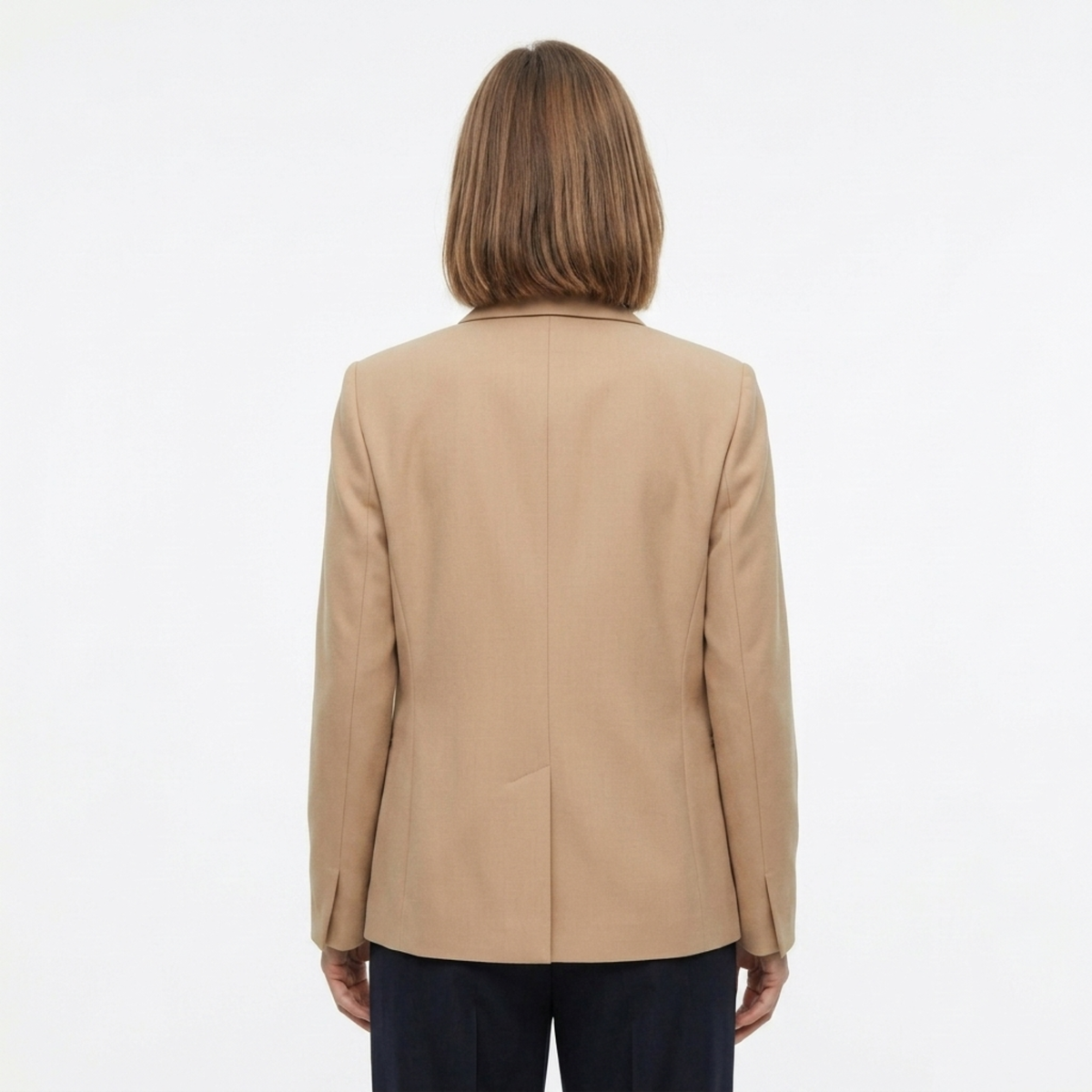 Blazer en Polyester Femme – Fente Latérale et Boucle Dissimulée Coupe Ample