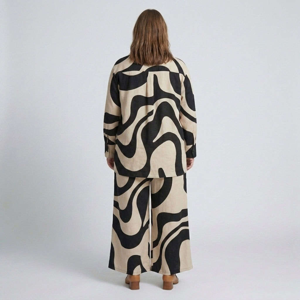 Ensemble deux pièces grande taille à motif graphique