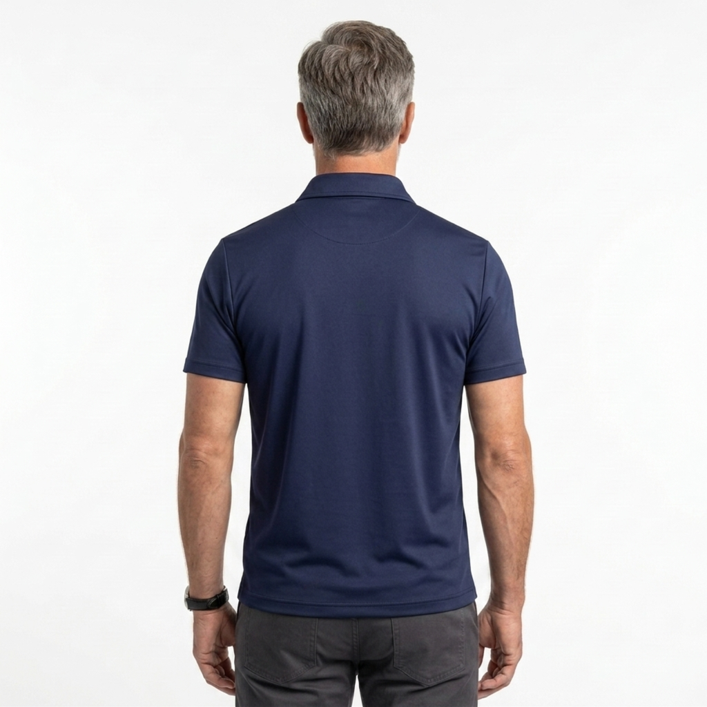 Polo pour homme — tissu technique — coupe ajustée — tenue décontractée