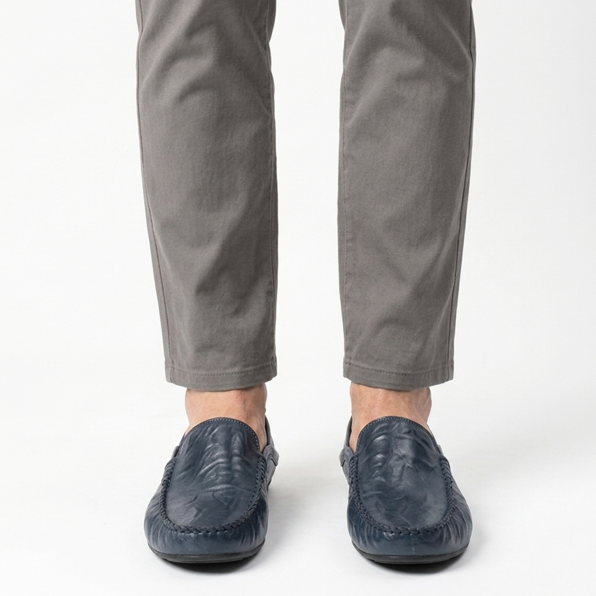 Mocassins homme en cuir — talon rabattable — voyage et style décontracté
