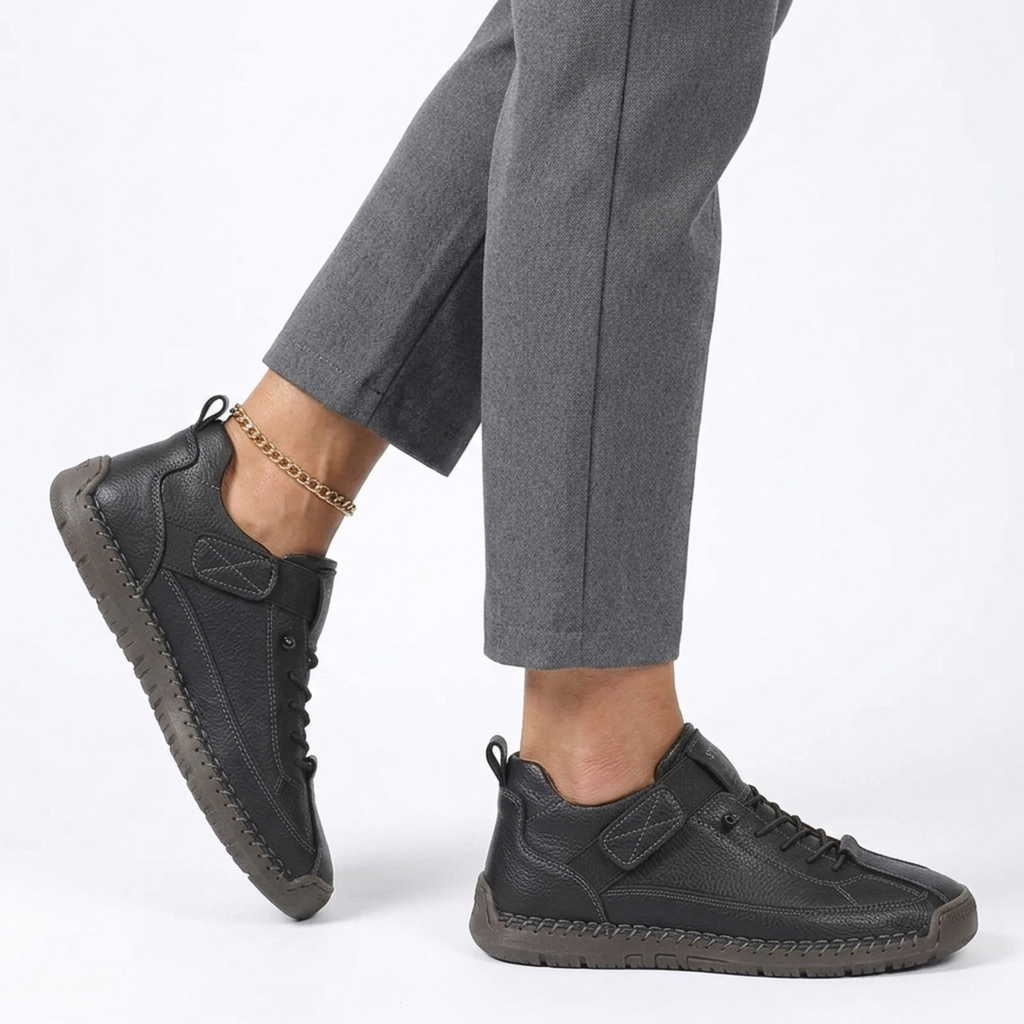 Tennis femme confort — lacets et surpiqûres — style décontracté