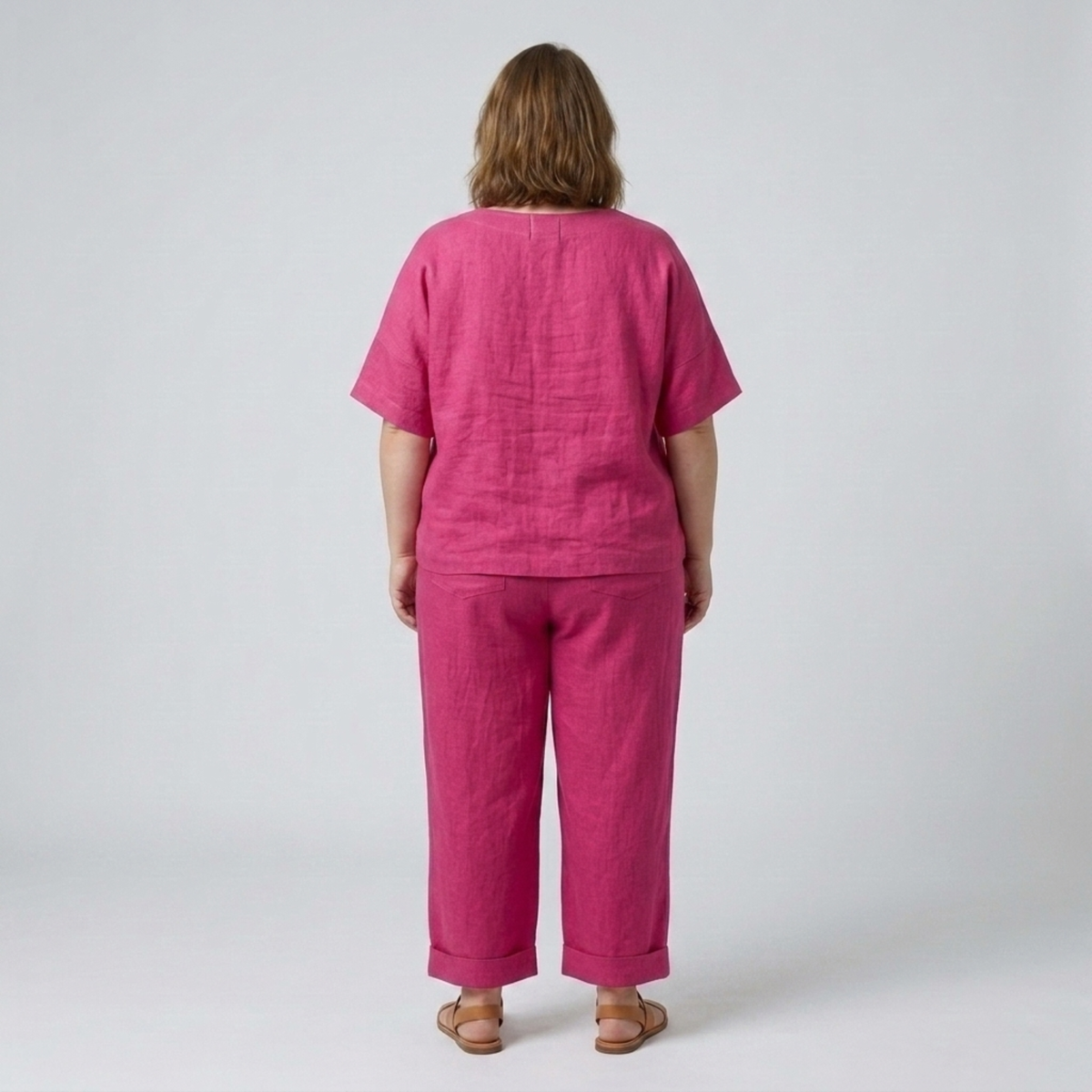 Ensemble pantalon grande taille en coton pour femme