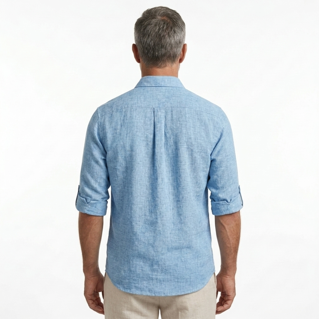 Polo manches courtes homme — mélange de lin respirant — vacances