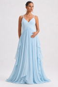 Robe grossesse longue plissée bretelles