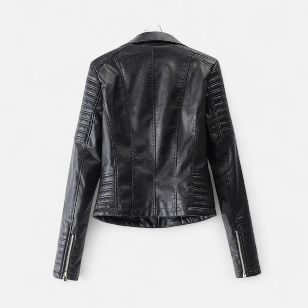 Ancienne Monde | Veste Femme en Cuir Style Motard
