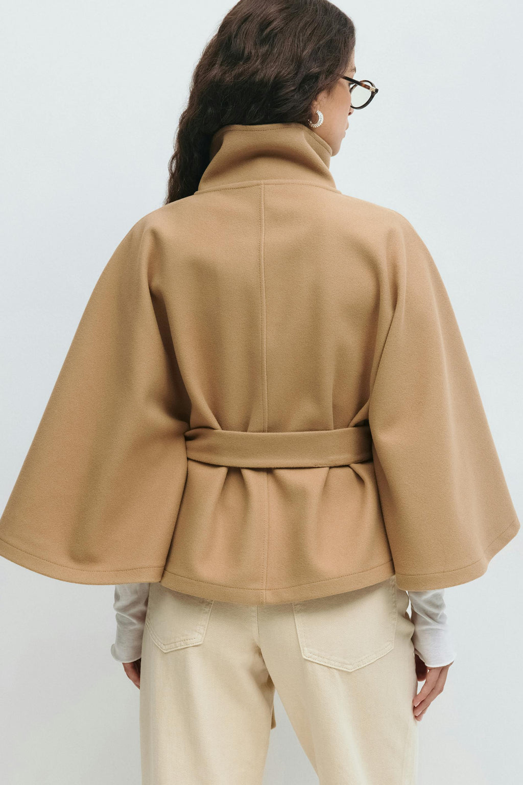 Cape Femme – Col Montant Ceinture À Nouer Silhouette Ample