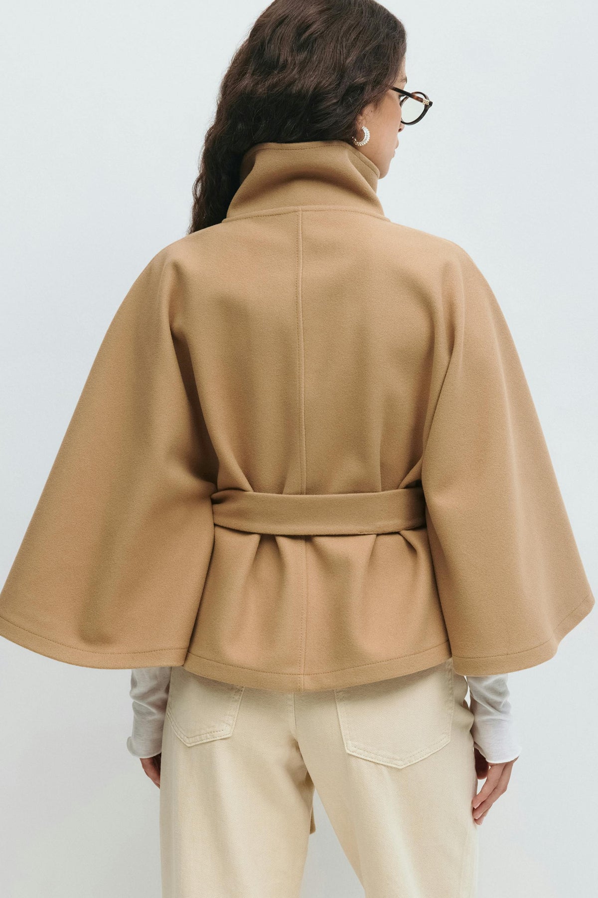 Cape Femme – Col Montant Ceinture À Nouer Silhouette Ample
