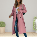 Trench-coat Polyester Femme – Col à Revers Boutonnage Croisé Silhouette Élégante