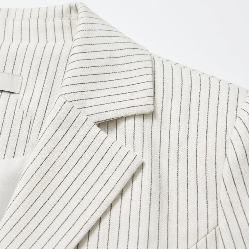 Blazer en Polyester Femme – Rayures et Ceinture Coupe Ajustée Élégante