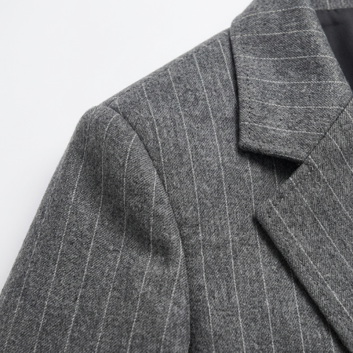 Blazer en Polyester Femme – Rayures Fines et Coupe Ample Décontractée