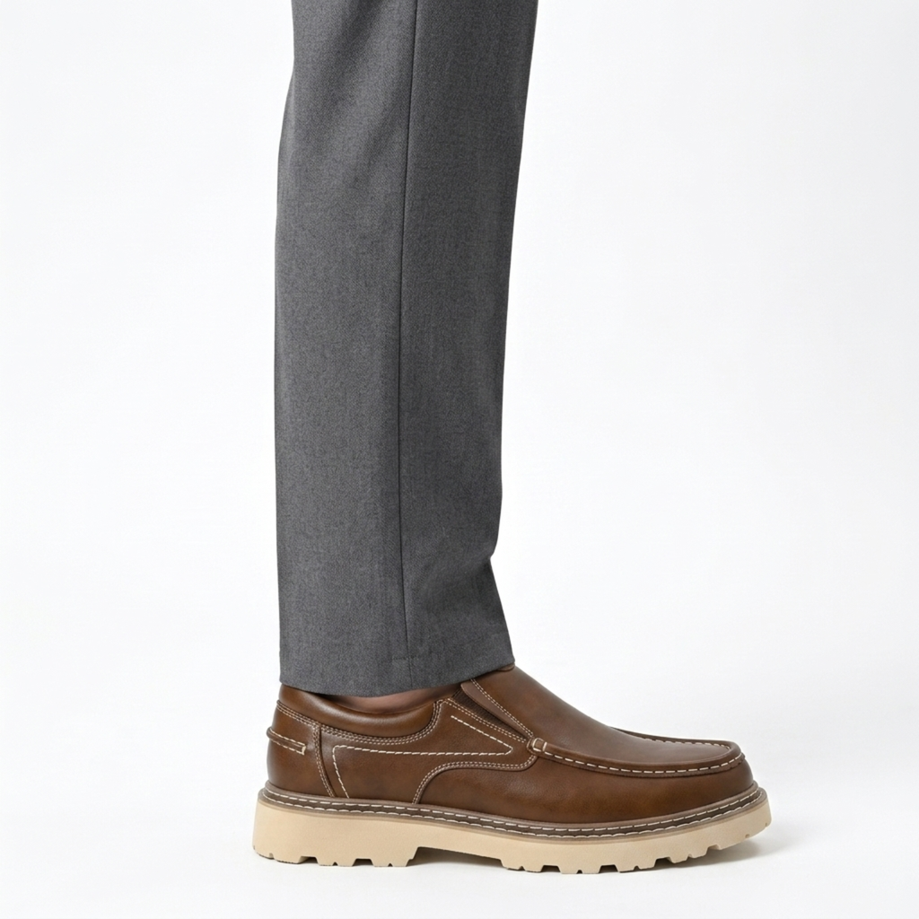 Chaussures cuir sans lacets — semelle robuste et flexible — quotidien