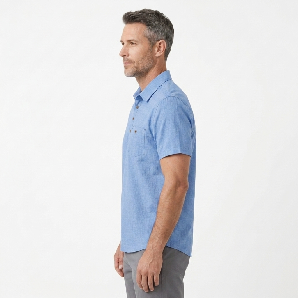 Polo homme coupe ajustée avec poche poitrine — bureau &amp; loisirs